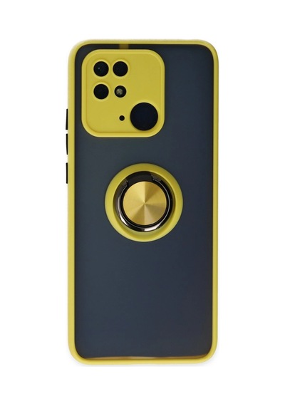 Newface - 949 - Xiaomi Poco C40 Kılıf Montreal Yüzüklü Silikon Kapak - Csmo-tex - - Sarı