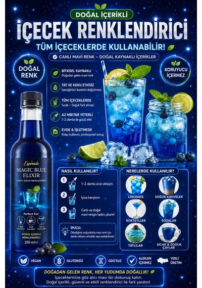 Magic Blue Elixir Renklendirici Şurup 750 Ml