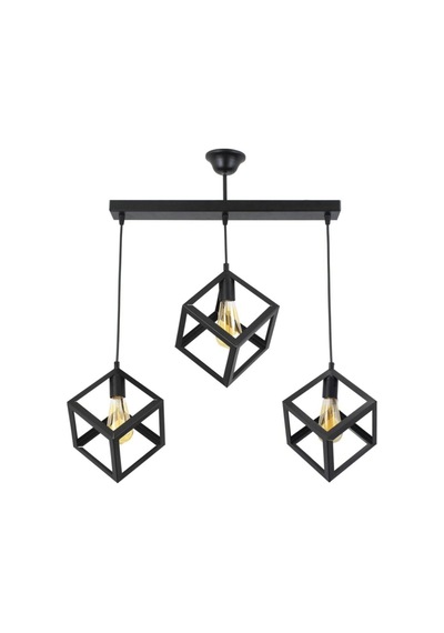 Rustik Retro Model Geometrik Sarkıt Metal Küp Avize İ
