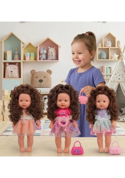Kumral Elara Türkçe Konuşan 35cm Kafası Kolları Ve Bacakları Et Gövdesi Sert Plastik Oyuncak Bebek 78557775
