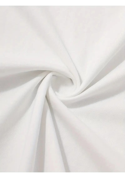 Barlashive Erkek Sarj %1 Baskılı T-shirt Kısa Kol Bisiklet Yaka Regular Fit Tişört - Beyaz Çok Renkli