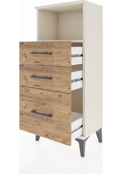 Arges Komodin Tek Raflı 3 Çekmeceli 44x30x106 Aytaşı-çam Aytaşı
