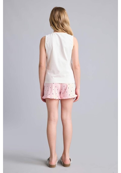 Defacto Kolsuz Ayıcıklı Regular Fıt 2li Ecru Pijama Takımı Kız Çocuk H8112a826smer105 Ekru-er105