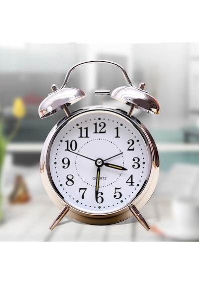 Valkyrie Akar Saniyeli Nostaljik Büyük Boy Masa Çalar Saat Yüksek Alarm Sesi 16,5cm Hediyelik Işıklı Parlak Akrep Yelkovan