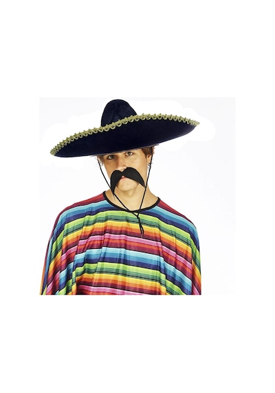 Sombrero Meksika Şapkası Mariachi Altın Şeritli Yetişkin Boy Çok Renkli