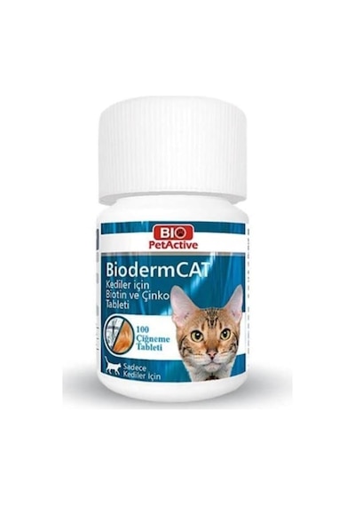 Bio Petactive Bioderm Biotin ve Çinko Kedi Tableti