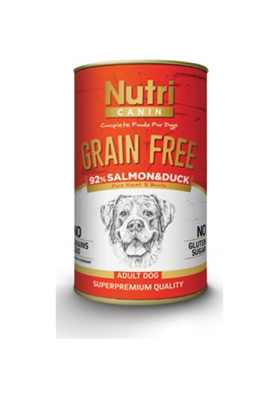 Nutri Canin Tahılsız %92 Somon ve Ördekli Konserve Yetişkin Köpek Maması 12 x 400 G