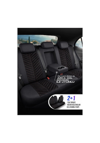 Seat Toledo Shine Siyah Kırmızı Tay Tüyü Oto Koltuk Kılıfı Tam Set-kolay Montaj-terletmez-ortopedik 2012-2018