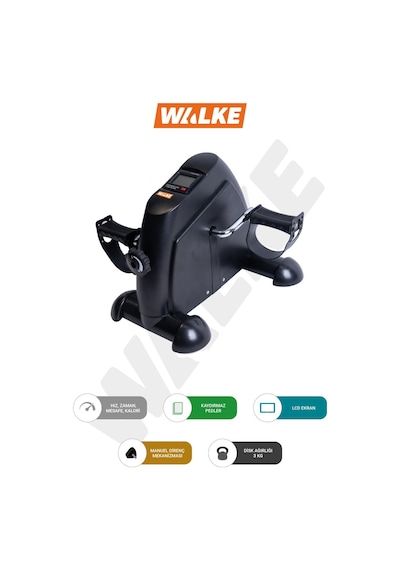 Walke Mini El Ve Ayak Egzersiz Bisikleti Dijital Göstergeli Kondisyon Bisikleti Siyah