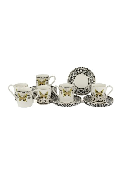 Mikasa Moor Monarch 6lı Kahve Fincan Set Siyah - Beyaz