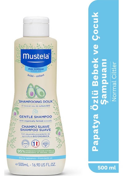 Mustela Doğal Içerikli Papatya İçeren Göz Yakmayan Kolay Tarama Bebek ve Çocuk Şampuanı 500 Ml