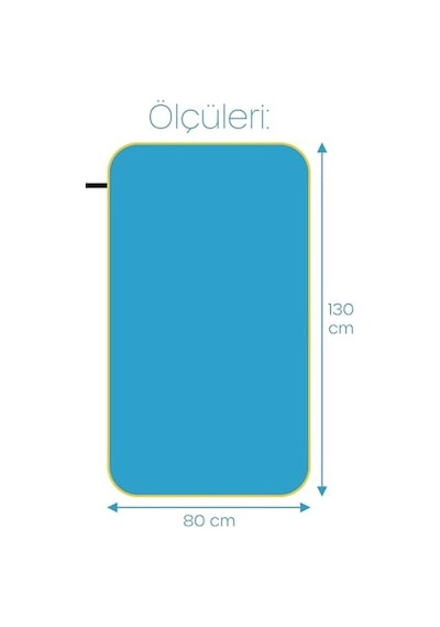 Unisex Mikrofiber Plaj Havlusu 80x130 Cm Yumuşak Dokulu Deniz Banyo Sporcu Havlusu Large Boy Turkuaz Açık Bej