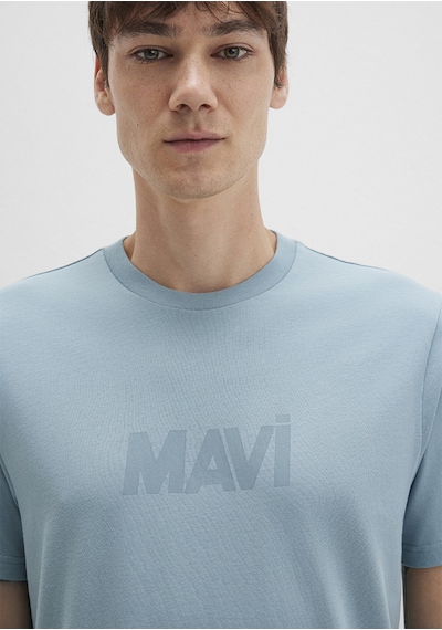 Mavi - Mavi Logo Baskılı Mavi Tişört 0612896-70838 Mavi