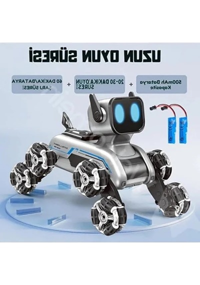 Uzaktan Kumandalı Şarjlı Robot Araba, 8 Tekerlekli, Eğlenceli Oyun
