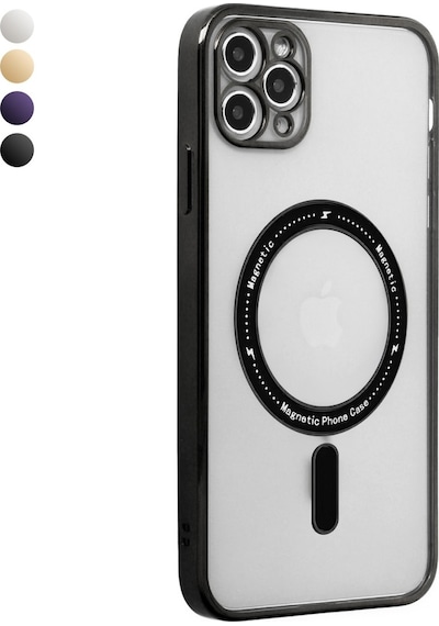 Apple Uyumlu iPhone 11 Pro Kılıf Magsafe Özellikli Gold Seri Lazer Silikon Kapak