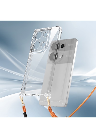 Xiaomi Redmi Note 13 Pro 4g Uyumlu Kılıf Airbagli Takılabilir Askı Aparatlı Tchs Snap Silikon Kapak- Şeffaf
