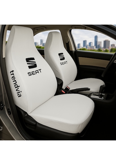 Seat Uyumlu Ön Arka Koltuk Kılıfı Penye Servis Tipi Oto Koltuk Koruma Seti Beyaz