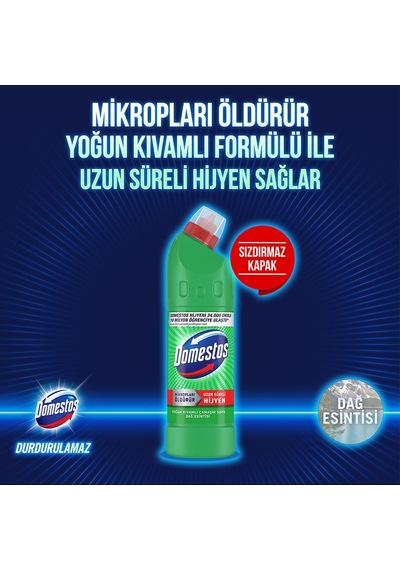 Domestos Beyaz Sabun Ferahlığı Çamaşır Suyu 3 x 750 ML + Domestos Dağ Esintisi Çamaşır Suyu 3 x 750 ML