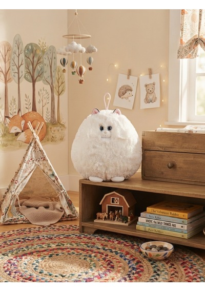 Pelul Oyuncak Obez Kedi 40 Cm Beyaz