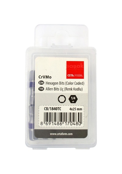 Ceta Form 4 X 25 Mm Allen Bits Uç Renk Kodlu Cb/1840tc