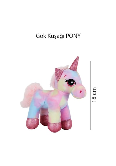 Sevimli Unikorn 18 Cm Peluş Oyuncak Pony Çok Renkli