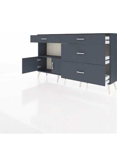 Arges Konsol Tek Raflı 4 Çekmeceli 2 Kapaklı 176x30x99 Antrasit-a Antrasit-antrasit Arges Konsol Tek Raflı 4 Çekmeceli 2 Kapaklı 176x30x99 Antrasit-a Antrasit-antrasit