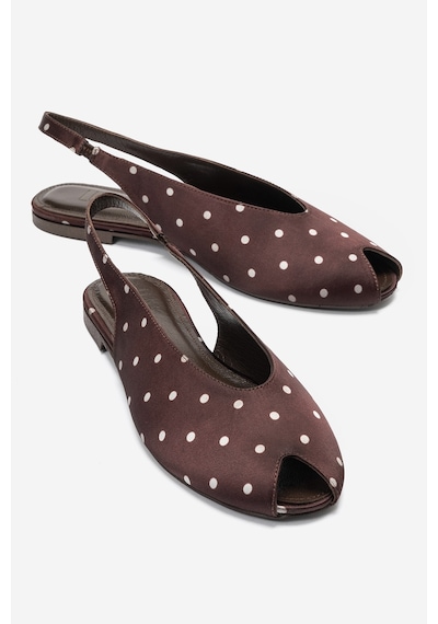 Luvi Shoes Serına Kahverengi Beyaz Puantiyeli Kadın Sandalet