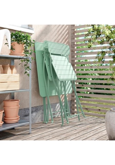 Ikea Sundsö Katlanabilir Masa, Açık Yeşil, 65x65 Cm