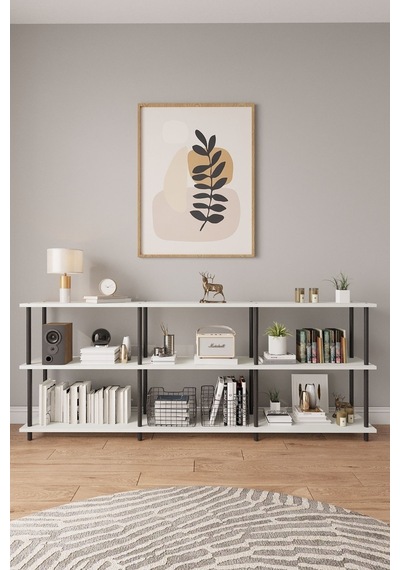 Çevir Kur 200 Cm Beyaz Raflı Konsol 200 75 29 Cm Beyaz