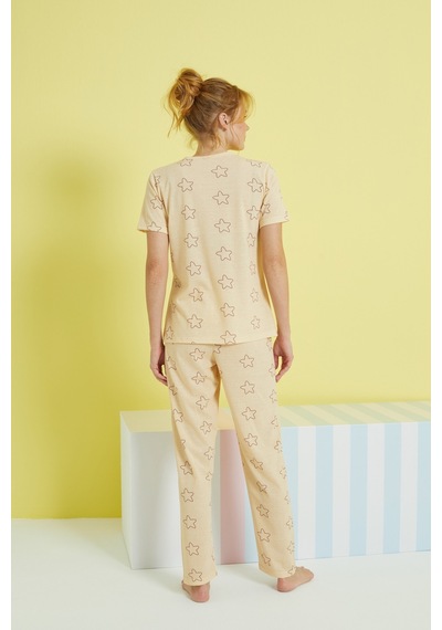 Siyah İnci Örme Pijama Takım 24107083 Çok Renkli