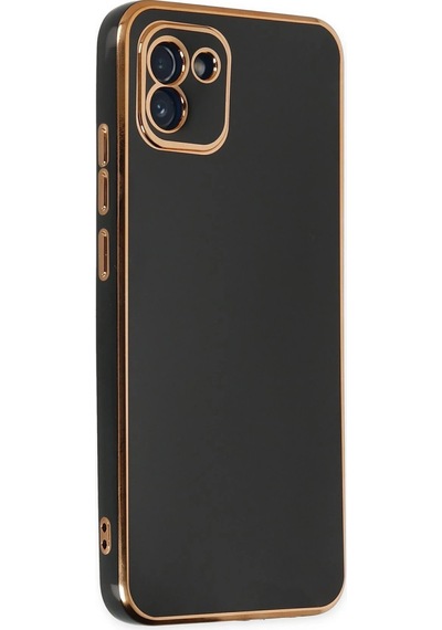Gld-spt- Newface Samsung Uyumlu Galaxy A03 Kılıf Volet Silikon - Siyah
