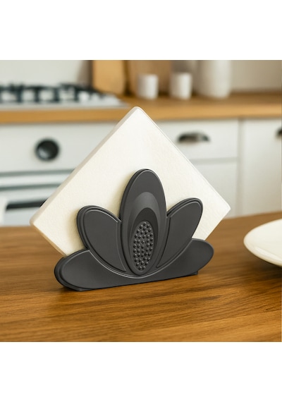 Porsima L-0344 Dekoratif Peçetelik Masa Üstü Peçetelik 4 X12cm Antrasit Antrasit