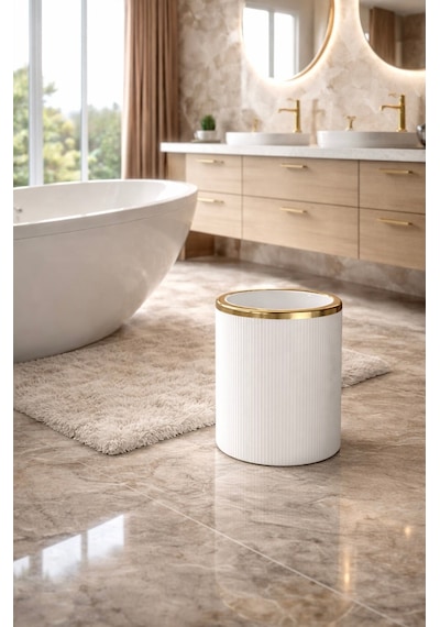 Beyaz Gold Yaldızlı 7 Litre Kovalı