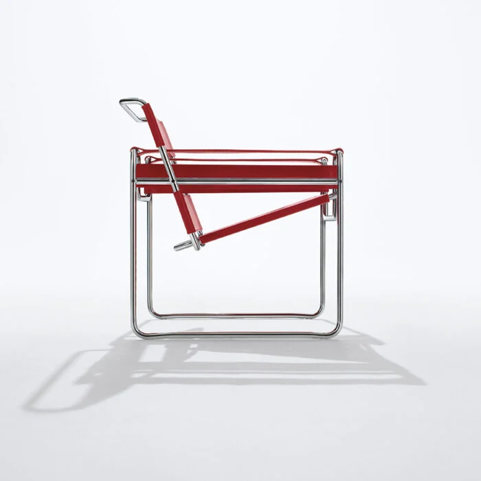 Wassily Chair Modern Tasarım Metal İskelet Deri Oturum İkonik Berjer Koltuk Çok Renkli