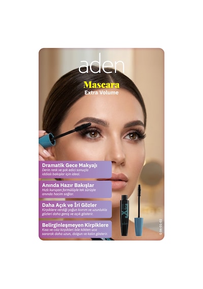Aden Extra Volume Mascara - Hacim Ve Uzatma Etkili Maskara 0
