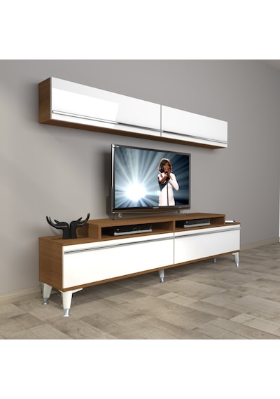 Decoraktiv Ekoflex 5 Mdf Silver Tv Ünitesi Tv Sehpası Ceviz - Beyaz