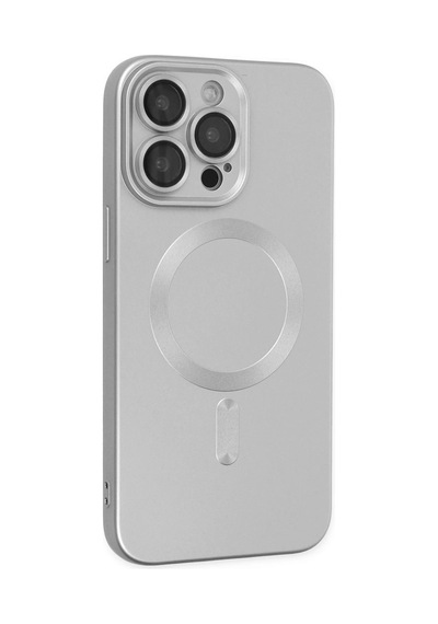 Mey İthalat Apple Uyumlu iPhone 13 Pro Max Kılıf Moshi Lens Magneticsafe Silikon - Gümüş Çok Renkli