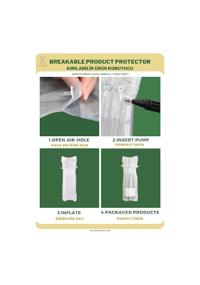 21x40 Cm Airpack Ambalaj Torbası Airbag Havalı Poşet Şarap Şişesi Ambalajı 20