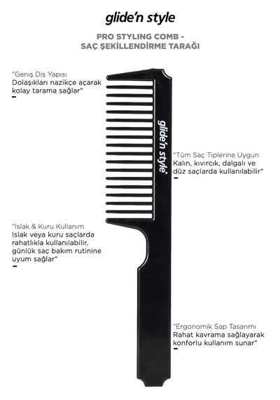 Pro Styling Comb - Saç Şekillendirme Tarağı Gs-281