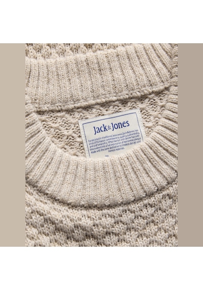 Jack & Jones Erkek Relaxed Fit Bisiklet Yaka Triko Kazak - Blake - 12299084 Çok Renkli