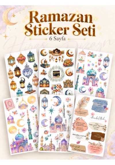 Hiras Dizayn Ramazan Ve İslami Temalı Sticker Seti 6 Sayfa Çok Renkli