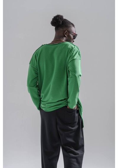 Yeşil Asimetrik Sweatshirt Yeşil