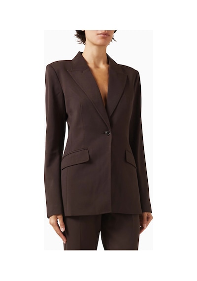 Good American Sculpted Blazer, Kadın Zarif Bel Kesimli - Modern Şık Ceket Kahverengi