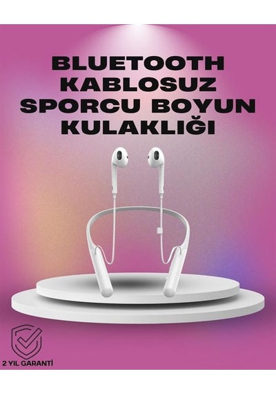 Bluetooth Kulaklık Uzun Pil Ömürlü Kablosuz Kulaklık Boyun Askılı, 100 Saat Kullanım