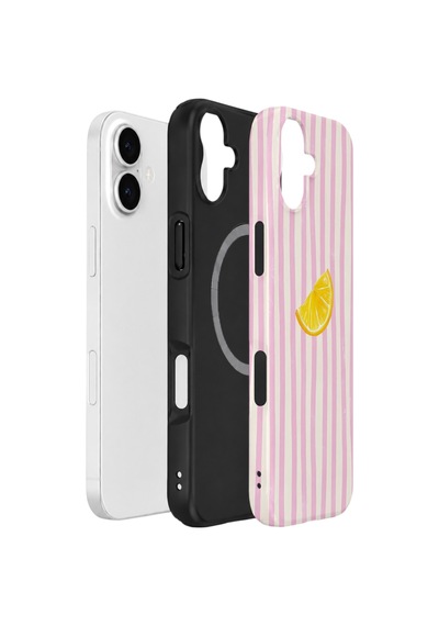 Apple iPhone Uyumlu 17 Vorian Çift Katmanlı Magsafe Kılıf Pink Lemon Drop