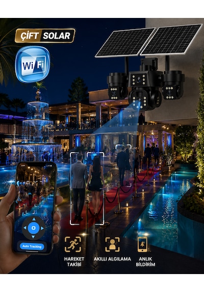 Mpıa Maro Çift Solar Wifi 12mp 3 Lensi Akıllı Güvenlik Kamerası