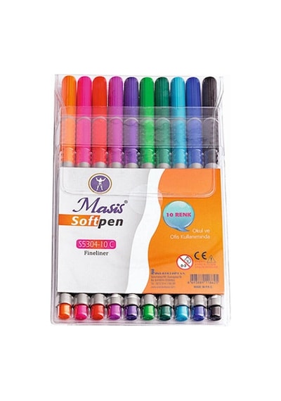 Masis Softpen 10 Renk Pvc Fineliner