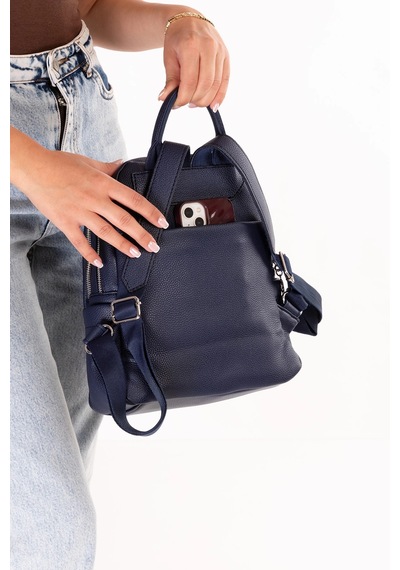Gondol Kadın Kullanışlı Günlük Sırt Çantası Ald.80755 Lacivert Cilt