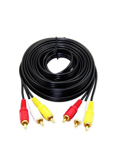 6 Metre Hazır Cctv Av Gold Kablo 3 Rca / 3 Rca Erkek Ses / Video