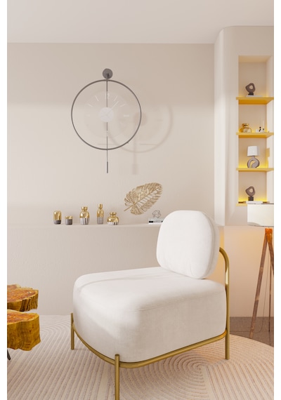 MetaQuartz Aksesuar (Büyük Boy-50*75 cm)  Antrasit Luxry Şefaf Cam Metal Dekoratif Saat Antrasit